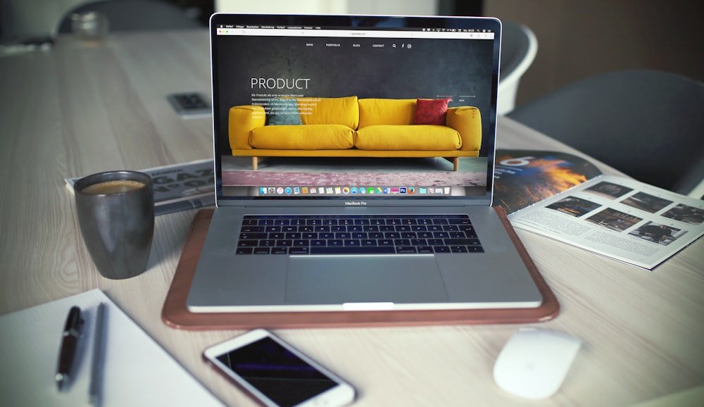 Website development on a laptop screen