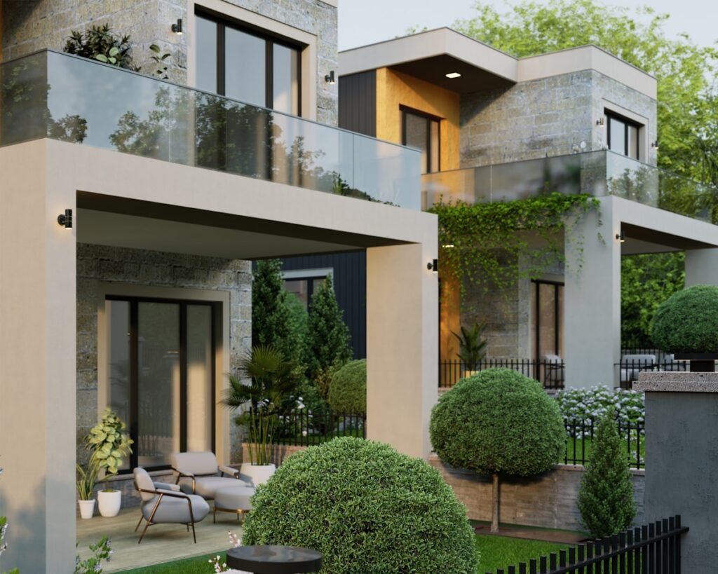 House with trees and bushes