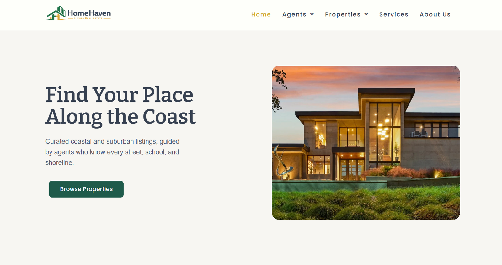 Luxury modern coastal home